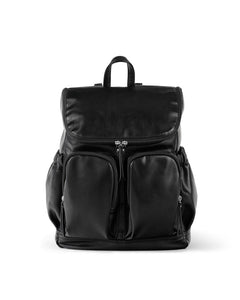 OIOI NAPPY BAG FAUX BLACK BACKPACK